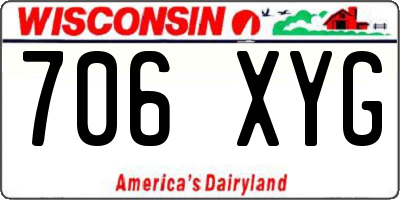 WI license plate 706XYG