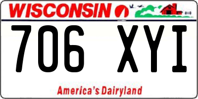 WI license plate 706XYI