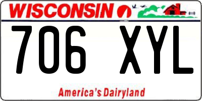 WI license plate 706XYL