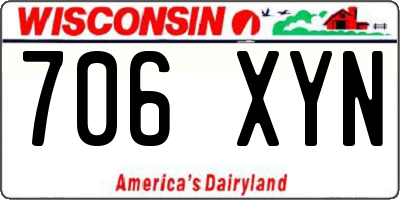 WI license plate 706XYN