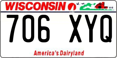 WI license plate 706XYQ
