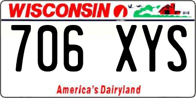 WI license plate 706XYS