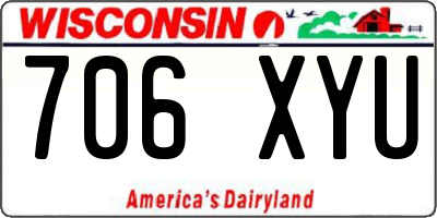 WI license plate 706XYU