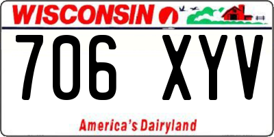 WI license plate 706XYV