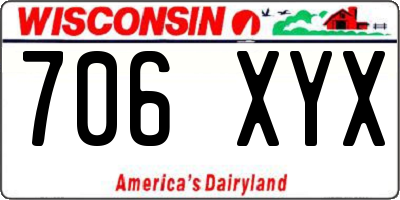 WI license plate 706XYX