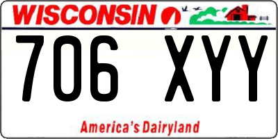 WI license plate 706XYY