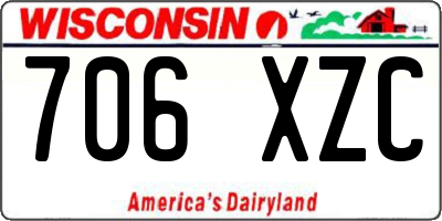 WI license plate 706XZC