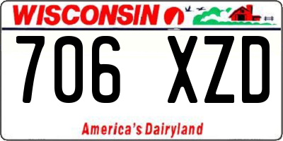 WI license plate 706XZD