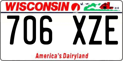 WI license plate 706XZE