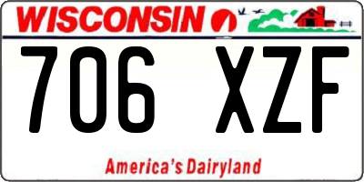 WI license plate 706XZF