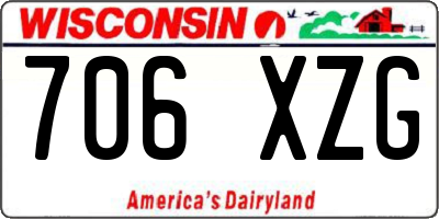 WI license plate 706XZG