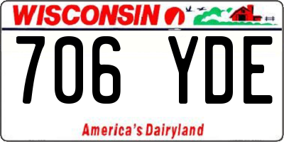 WI license plate 706YDE