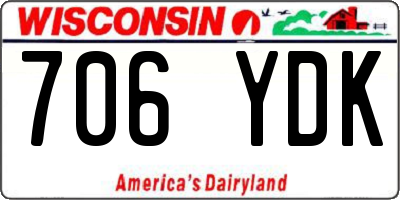 WI license plate 706YDK