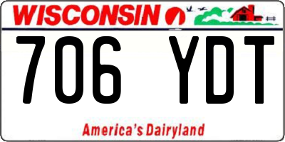 WI license plate 706YDT