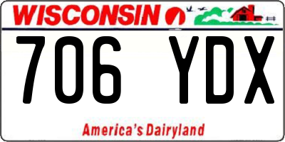 WI license plate 706YDX