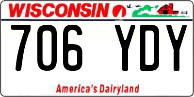 WI license plate 706YDY