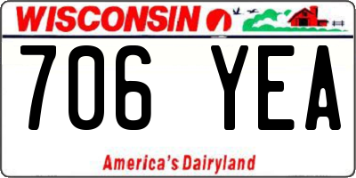 WI license plate 706YEA