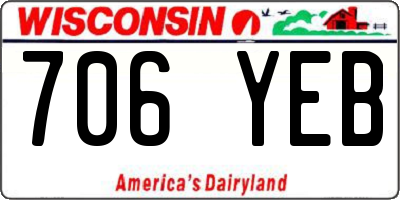 WI license plate 706YEB