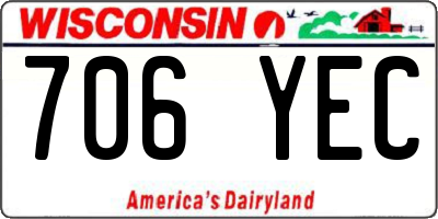 WI license plate 706YEC
