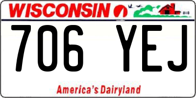 WI license plate 706YEJ