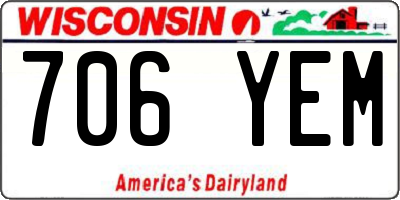 WI license plate 706YEM