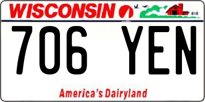 WI license plate 706YEN