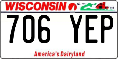 WI license plate 706YEP