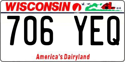 WI license plate 706YEQ