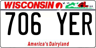 WI license plate 706YER