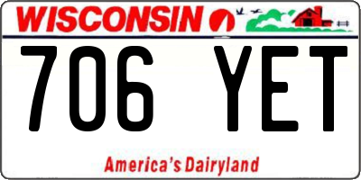 WI license plate 706YET