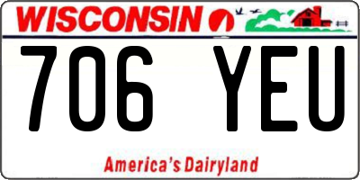 WI license plate 706YEU