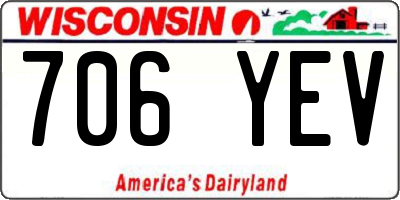 WI license plate 706YEV