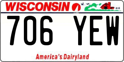 WI license plate 706YEW