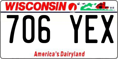 WI license plate 706YEX