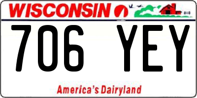 WI license plate 706YEY