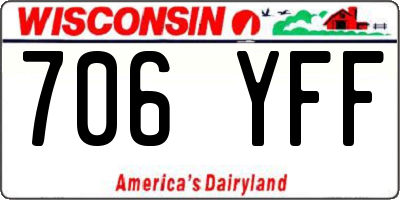 WI license plate 706YFF