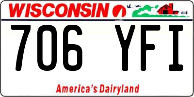 WI license plate 706YFI