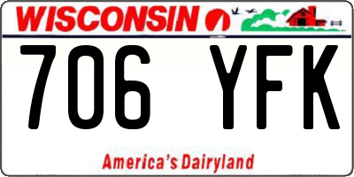 WI license plate 706YFK