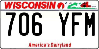 WI license plate 706YFM