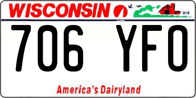 WI license plate 706YFO