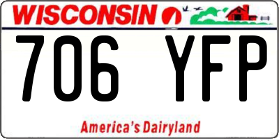 WI license plate 706YFP