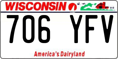 WI license plate 706YFV