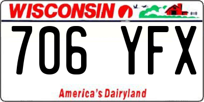 WI license plate 706YFX