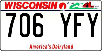 WI license plate 706YFY
