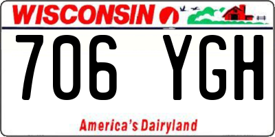 WI license plate 706YGH