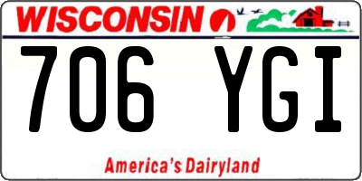 WI license plate 706YGI