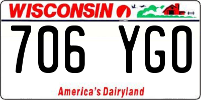 WI license plate 706YGO