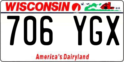 WI license plate 706YGX