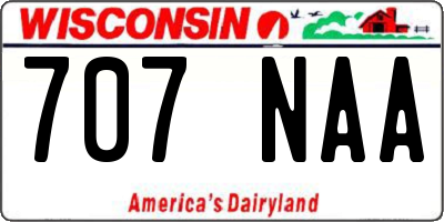 WI license plate 707NAA