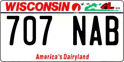 WI license plate 707NAB